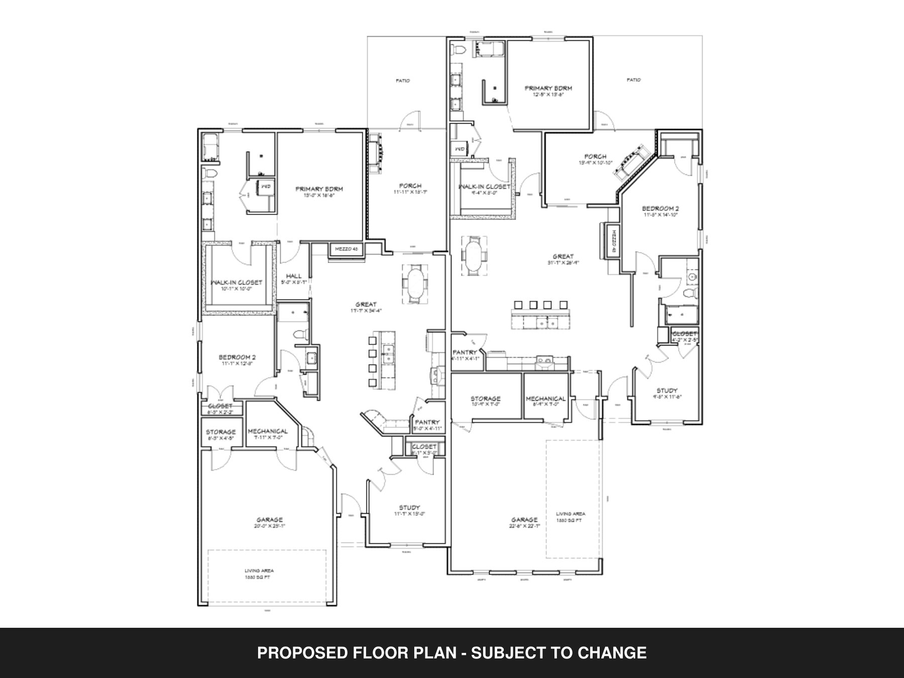 Proposed floor plan for the Trailside townhomes at 345 Sheffield Avenue and 1000 Clark Street, Slater, Iowa